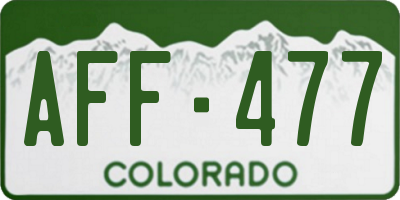 CO license plate AFF477