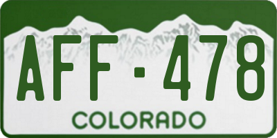 CO license plate AFF478