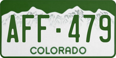 CO license plate AFF479