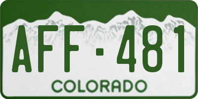 CO license plate AFF481