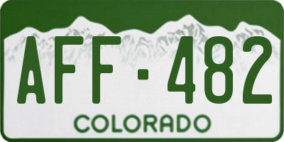 CO license plate AFF482