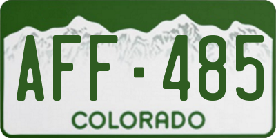 CO license plate AFF485
