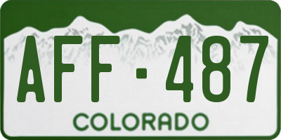 CO license plate AFF487