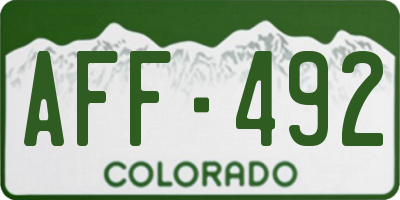 CO license plate AFF492