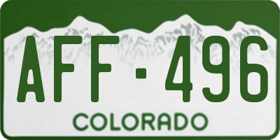 CO license plate AFF496