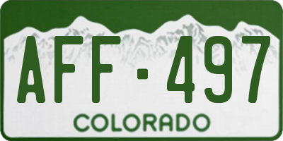 CO license plate AFF497