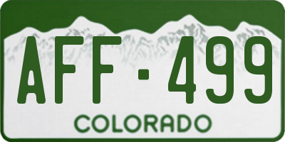 CO license plate AFF499