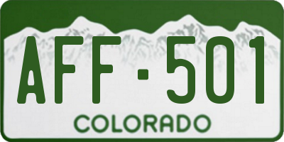 CO license plate AFF501