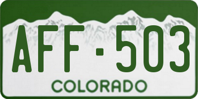 CO license plate AFF503