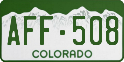 CO license plate AFF508