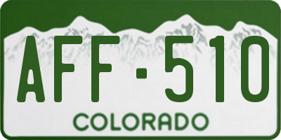 CO license plate AFF510