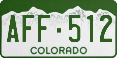 CO license plate AFF512