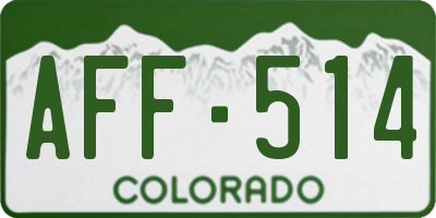 CO license plate AFF514