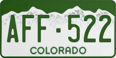 CO license plate AFF522