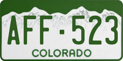 CO license plate AFF523