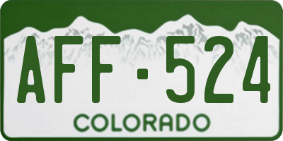 CO license plate AFF524