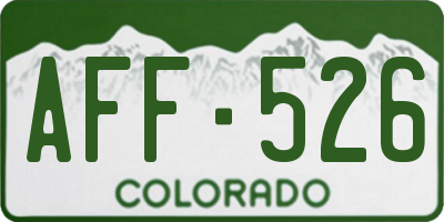 CO license plate AFF526