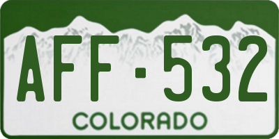 CO license plate AFF532