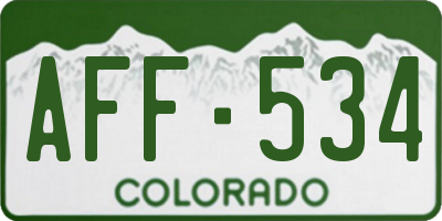 CO license plate AFF534