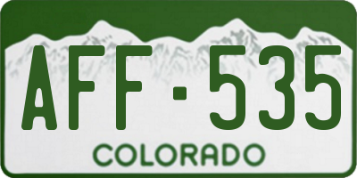 CO license plate AFF535