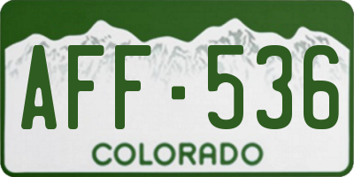 CO license plate AFF536