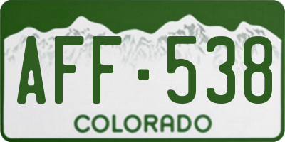 CO license plate AFF538