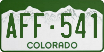 CO license plate AFF541