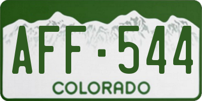 CO license plate AFF544