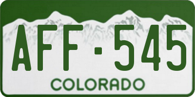 CO license plate AFF545