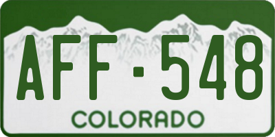 CO license plate AFF548