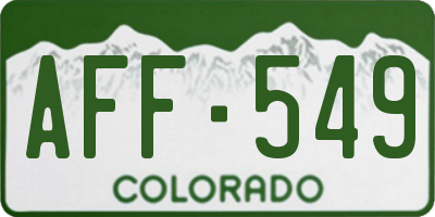 CO license plate AFF549