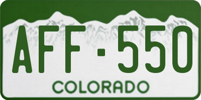 CO license plate AFF550
