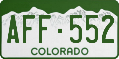 CO license plate AFF552