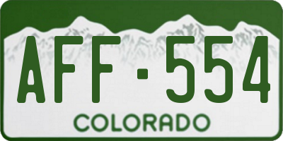 CO license plate AFF554