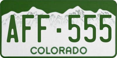 CO license plate AFF555