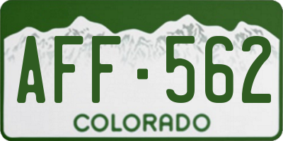 CO license plate AFF562
