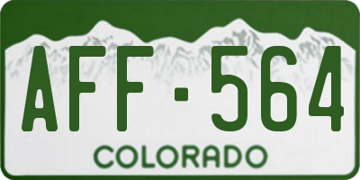 CO license plate AFF564