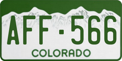 CO license plate AFF566