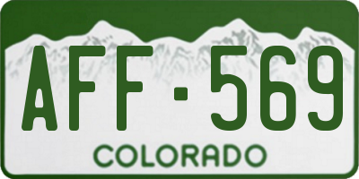 CO license plate AFF569