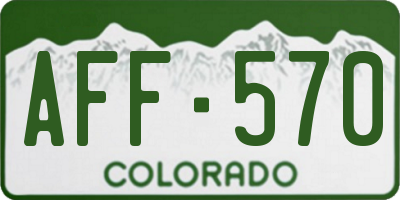 CO license plate AFF570