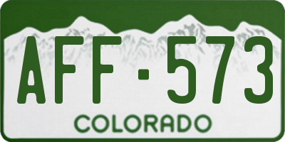 CO license plate AFF573
