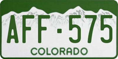CO license plate AFF575