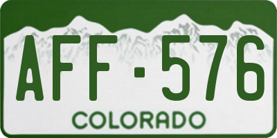 CO license plate AFF576