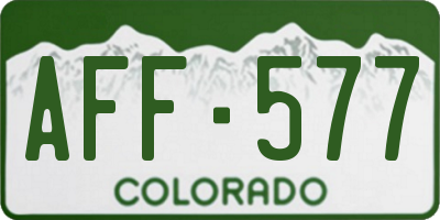 CO license plate AFF577