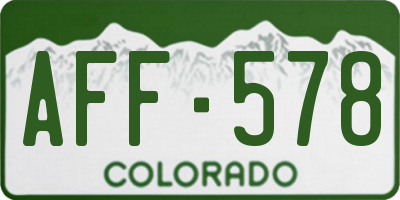 CO license plate AFF578