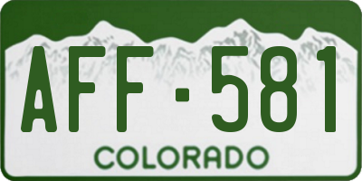 CO license plate AFF581