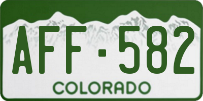 CO license plate AFF582