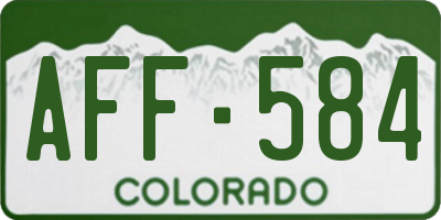 CO license plate AFF584