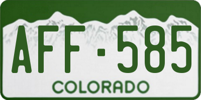 CO license plate AFF585