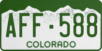 CO license plate AFF588